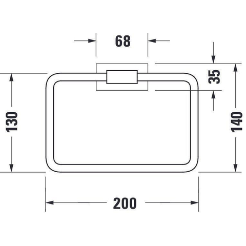 Duravit Karree Handdoekring - hoogglans chroom SW55126
