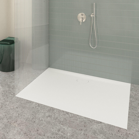 Villeroy & Boch Ecora douchebak - 140x90x3.5cm - afvoer lange zijde - white alpine (wit) SW1559005