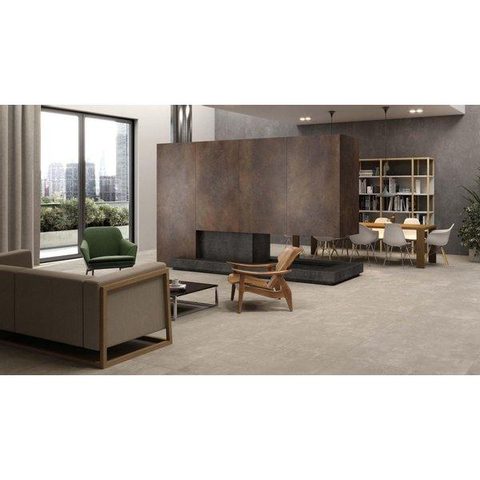 ÉCHANTILLON Ceralto Merano Raw Carrelage sol et mur 100x100cm 6mm rectifié R10 grès cérame Ivoire SW976457