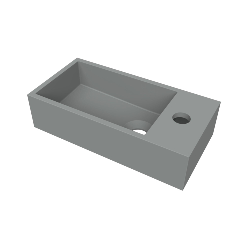 Arcqua Flair lave-mains - 36x18x9cm - marbre coulé - trou robinet droite - gris mat SW1474761
