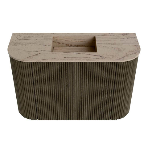 Mondiaz JOYA-DLUX Meuble de toilettes 63,2 cm - arrondi à gauche et à droite couleur Shadow - Lavabo FAYE position Centrale Sans trou de robinet couleur Arena. SW1424844