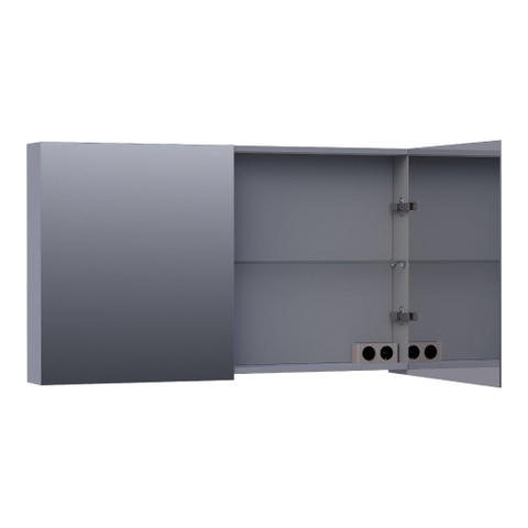 BRAUER Impress armoire de toilette – 119 x 70 x 15 cm – 2 portes, portes-miroir double face – Gris mat SW393069