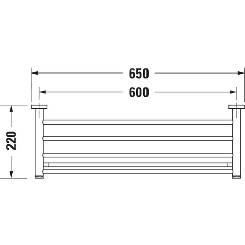 Duravit D-code Badhanddoekrek - 63x22 cm - hoogglans chroom GA49426