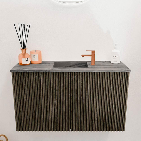 Mondiaz JOYA-DLUX 70cm toiletmeubel - kleur Shadow - Wastafel FAYE positie Midden 1 kraangat kleur Sombra. SW1425186