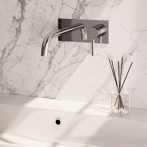 BRAUER Stripe Mitigeur lavabo encastré - bec courbé et plaque de recouvrement - modèle A1 - chrome SW1434703
