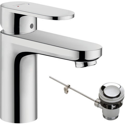 Hansgrohe Vernis Blend 1 greeps wastafelkraan 100met - trekwaste - hoogglans chroom SW651378