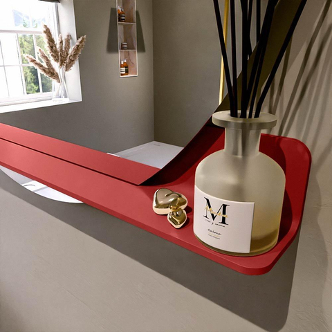 Mondiaz SPOT spiegel – Ø120 cm – met planchet – Fire (rood) SW1235530