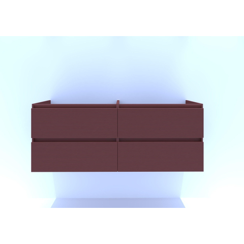 H&R Badmeubelen Infinity Wastafelonderkast - 140x44.8x55cm - 3D-front - 4 lades - zonder sifonuitsparing - greeploos - terra mat SW873534