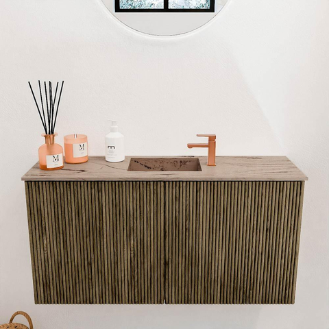 Mondiaz JOYA-DLUX 80cm toiletmeubel - kleur Dusk - Wastafel FAYE positie Midden 1 kraangat kleur Arena. SW1425742