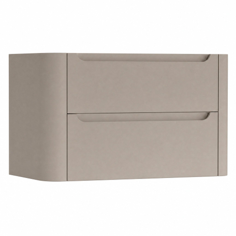H&R Badmeubelen Juice Meuble sous vasque - 100x45x50cm - coins arrondis - 2 tiroirs - poignée intégrée - Olive SW1489157