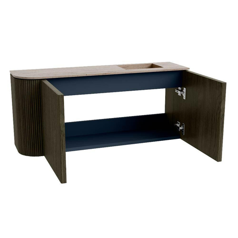 Mondiaz JOYA-DLUX 91.6cm toiletmeubel - ronding links kleur Shadow - Wastafel FAYE positie Rechts 1 kraangat kleur Saba. SW1425150