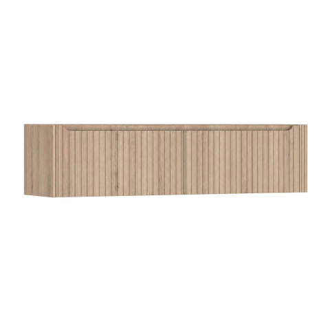 H&R Badmeubelen Juice Wastafelonderkast - 180x45x40cm - rechterhoek afgerond - 3D-front - 2 lades - geïntegreerde greep - rockford oak SW1260377