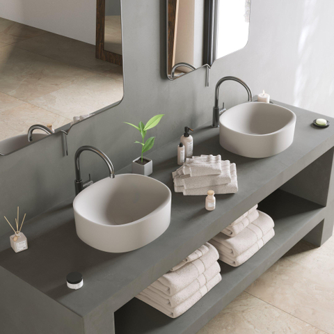 Ideavit Solidcliff-40 Vasque à poser Ovale 40x35x12,5cm Solid Surface Blanc mat SW303627