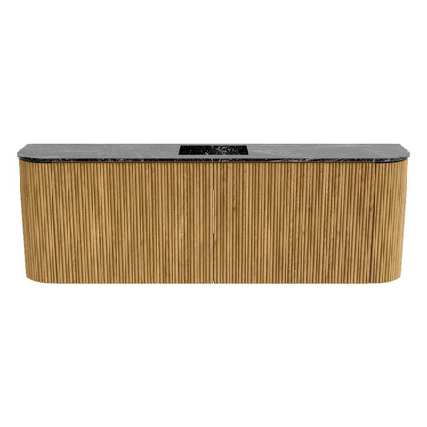 Mondiaz JOYA-DLUX 123.2cm toiletmeubel - ronding links en rechts kleur Oak - Wastafel FAYE positie Midden 1 kraangat kleur Lava. SW1422131