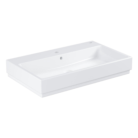 Grohe Cube Keramiek Opzetwastafel - 80x49cm - met kraangat en overloop - PureGuard - wit SW205859