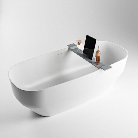 Mondiaz EASY Pont baignoire - 86x12.5x4.2cm - solid surface - Plata SW1026195