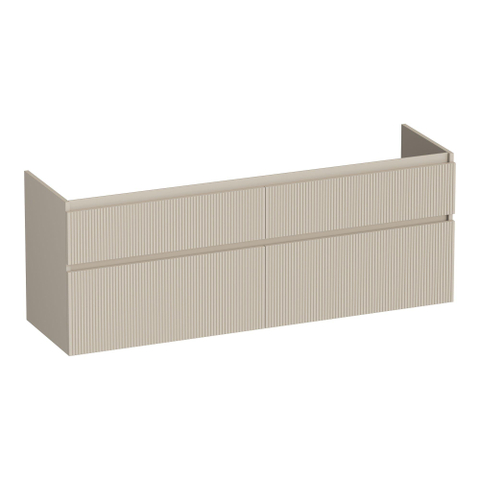 BRAUER Delight Wavy meuble sous-lavabo 160 4 tiroirs softclose - sans poignée - 2 découpes pour siphon - beige mat SW1199575