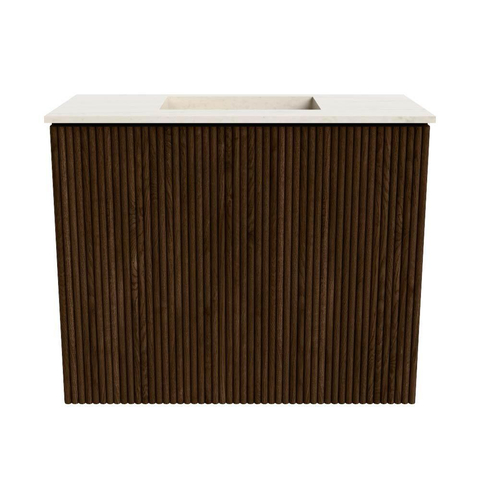 Mondiaz JOYA-DLUX Meuble de salle de bains 50cm - couleur Walnut - Vasque FAYE position Milieu Sans trou de robinet couleur Meli. SW1424384