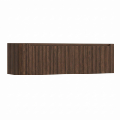 H&R Badmeubelen Juice Meuble sous lavabo - 160x45x40cm - angle gauche arrondi - 2 tiroirs - poignée intégrée - coffee SW1490671