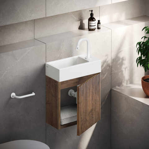 Clou Kaldur toiletrolhouder L-vorm zonder klep mat wit SW917314