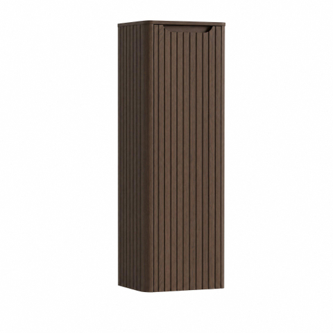 H&R Badmeubelen Juice Hoge kast - 40x35x130cm - met ronde hoeken - 3D-front - 1 deur - linksdraaiend - coffee SW1488631