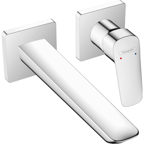 Hansgrohe Logis Fine - 1 greeps wastafelkraan - inbouw - voor wandmontage - voorsprong 20 - 5 cm - mat zwart SW918507