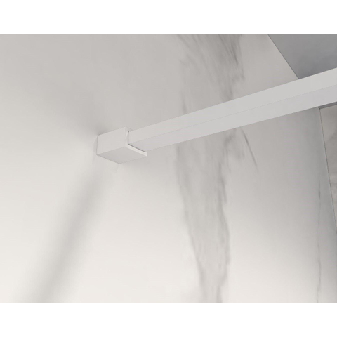 Fortifura Galeria Douche à l'italienne - 90x200cm - verre clair - Blanc mat SW917245