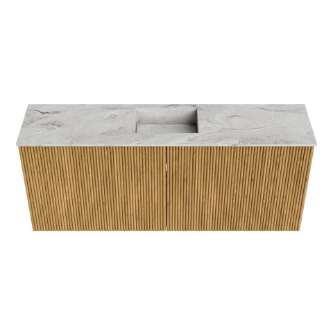 Mondiaz JOYA-DLUX 100cm meuble de salle de bains - couleur Chêne - Vasque FAYE position Milieu 1 trou de robinet couleur Glace. SW1421962
