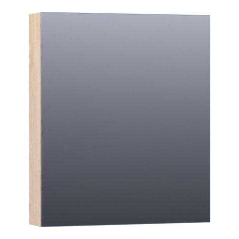 Saniclass Plain Spiegelkast - 60x70x15cm - 1 rechtsdraaiende spiegeldeur - MFC - legno calore SW392968