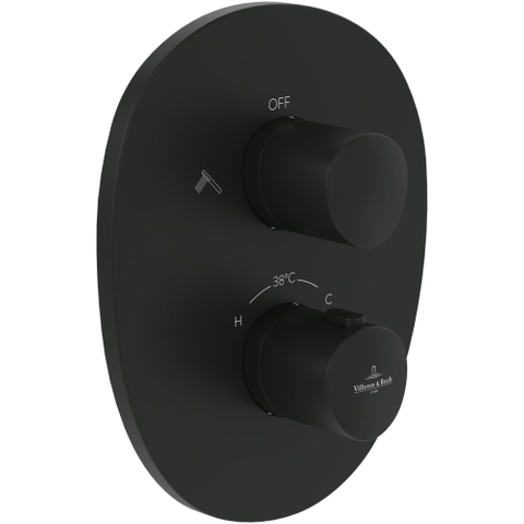 Villeroy & Boch Antao Mitigeur thermostatique encastré avec vanne d'arrêt deux voies - noir mat SW974310