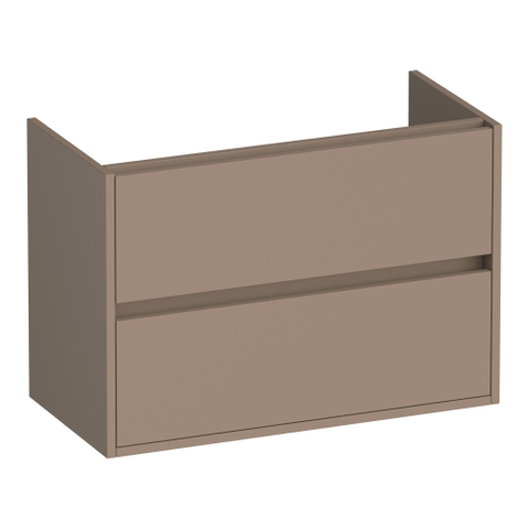 BRAUER Adore meuble sous-lavabo peu profond - 80x39x55cm - 2 tiroirs à fermeture douce - sans poignée - 1 découpe pour siphon - mokka mat SW1198483