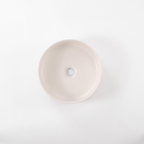 QeramiQ Dely Waskom - 36x36x12cm - zonder overloop - rond - keramiek - linnen SW1471415