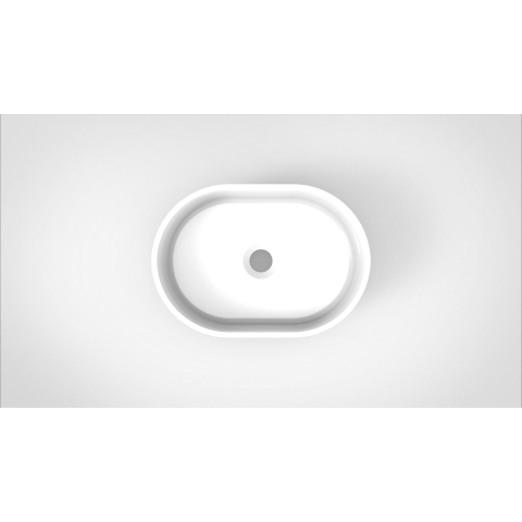 Arcqua Case waskom - 40x28cm - Ovaal - Cast marble Wit Glans SW767301
