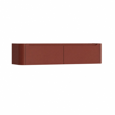 H&R badmeubelen Juice Wastafelonderkast - 180x45x40cm - afgeronde hoeken - 2 lades - geïntegreerde greep - terra mat SW867606