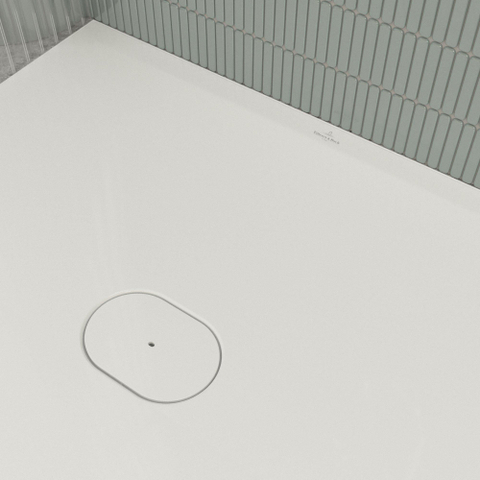 Villeroy & Boch Ecora douchebak - 180x100x4.5cm - afvoer korte zijde - white alpine (wit) SW1558918
