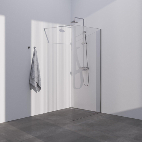 Brauer Season paroi de douche - 90x200cm - verre transparent avec cadre - 8mm - inox brossé SW1039029
