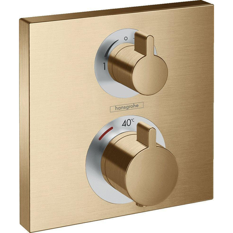 Hansgrohe Ecostat Square - afbouwdeel - voor inbouw - thermostaat - met stop- en omstelkraan - geborsteld brons SW358647
