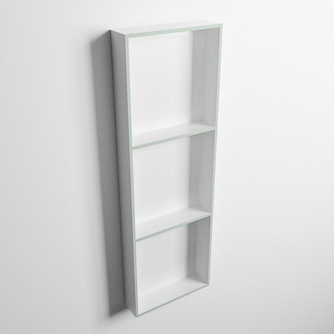 Mondiaz Easy nis 29.5x89.5x8cm voor Inbouw/opbouw 3 open vakken Solid surface Talc/Greey SW643862