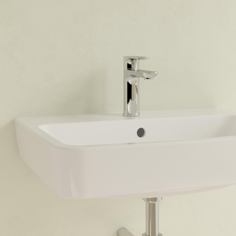 Villeroy & Boch O.novo wastafel - 60x46cm - met 1 kraangat - met overloop - geslepen - White Alpine (glans wit) SW448440