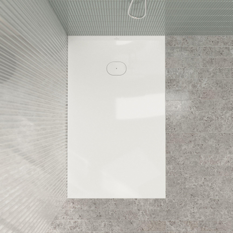 Villeroy & Boch Ecora douchebak - 150x90x3.5cm - afvoer korte zijde - white alpine (wit) SW1558999