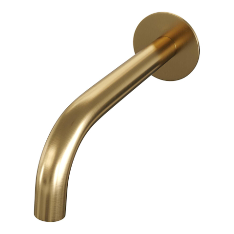 BRAUER Gold Carving mitigeur de bain encastré thermostatique - boutons-poussoirs SET 04 - bec - douchette à main 3 jets - flexible de douche - coude mural - or brossé PVD SW925620