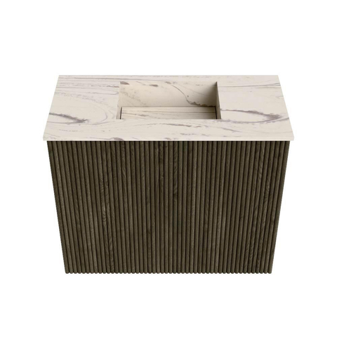Mondiaz JOYA-DLUX 50cm toiletmeubel - kleur Shadow - Wastafel FAYE positie Midden Zonder kraangat kleur Nata. SW1424957