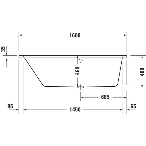 Duravit No.1 Bad offset - 160x85cm hoek links - wit glanzend SW723717