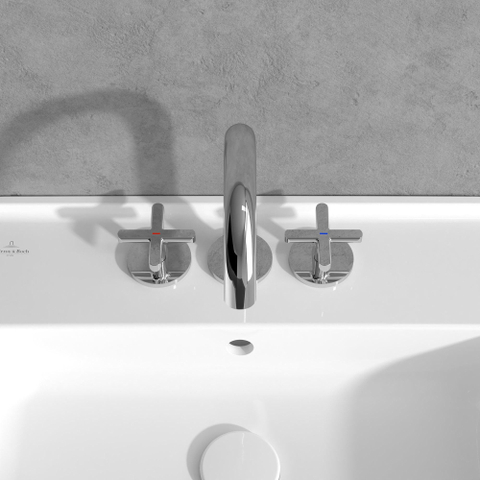Villeroy & Boch Loop & Friends wastafeluitloop set - met kruisgreep - hoogglans chroom SW974322