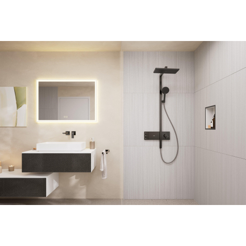 Hansgrohe Raindance alive Q - showerpipe 210/340 2jet - ecosmart - thermostaat - geborsteld zwart chroom (antraciet) SW1387942