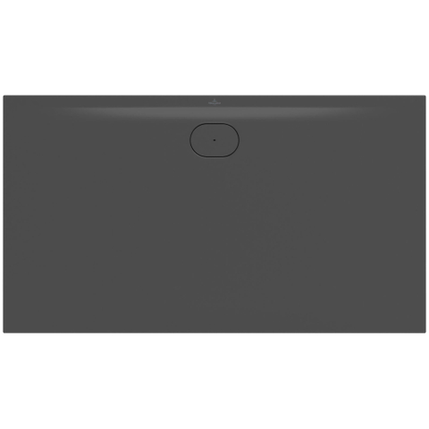Villeroy & Boch Ecora douchebak - 160x90x3.5cm - afvoer lange zijde - anthracite (antraciet) SW1558993