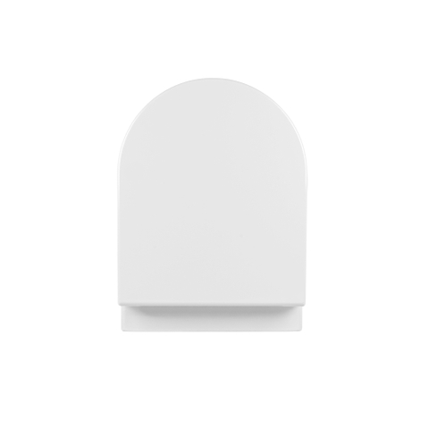 QeramiQ Urby hangtoilet – compact – spoelrandloos – 35 x 48,3 cm – met softclose zitting – glans wit SW1212493