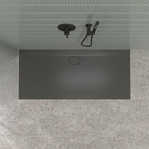 Villeroy & Boch Ecora douchebak - 180x80x3.5cm - afvoer lange zijde - anthracite (antraciet) SW1558915