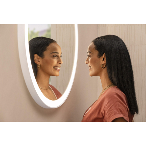 Hansgrohe Xarita Lite S Miroir - 70cm - rond - éclairage led - interrupteur mural - blanc mat SW1165021