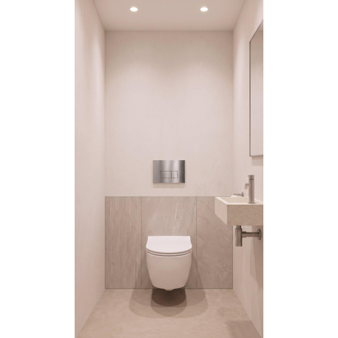QeramiQ Dely Swirl Toiletset - 36.3x51.7cm - Geberit UP720 Duofix Sigma inbouwreservoir - 35mm zitting - bedieningsplaat steel - rechthoekige knoppen - glans wit SW1413873